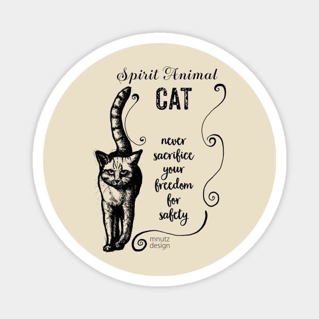 Spirit animal cat black Magnet by mnutz